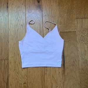hollister light purple cross wrapped tank top